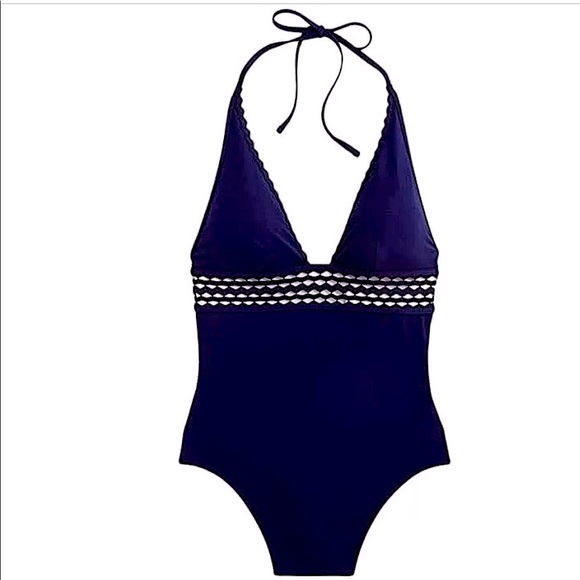 J. Crew Pique Halter One Piece - Picture 3 of 14